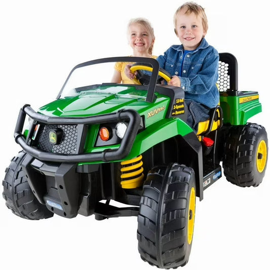 Peg Perego John Deere Gator XUV Extra-Large 12 Volt Ride-on, Durable Design for Kids 3-8, Green